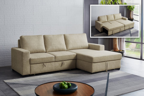 Divani Casa Nebula Modern Beige Fabric Sofa Bed Model VGMB-1893