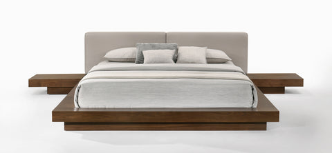 Modrest Tokyo Eastern King Contemporary Walnut And Grey Platform Bed  Model VGMABR-90-WAL-GRAY-EK
