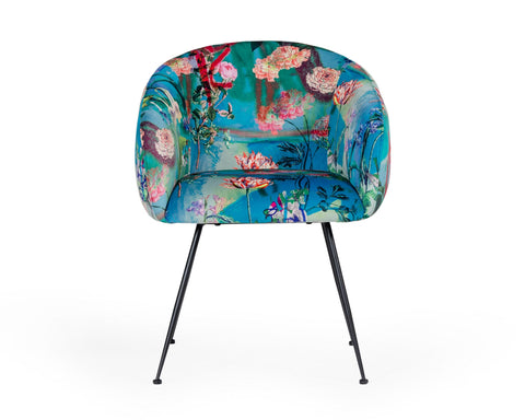 Modrest Roxann Contemporary Floral Velvet Dining Chair By VIG Furniture