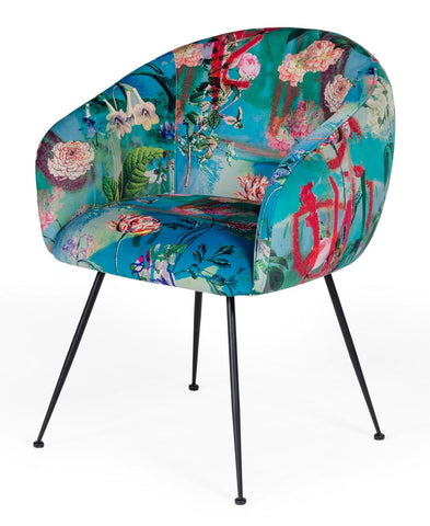 Modrest Roxann Contemporary Floral Velvet Dining Chair By VIG Furniture