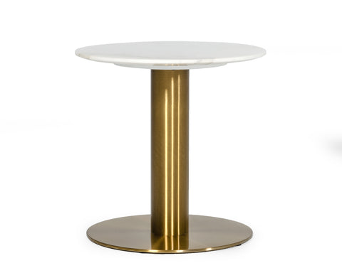 Modrest Fairway Glam White Marble And Brushed Gold End Table Model VGEUMC-6931ET