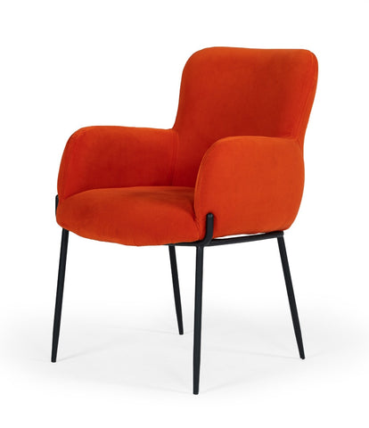 Modrest Frisco Mid Century Orange Velvet dining Chair By VIG Furniture