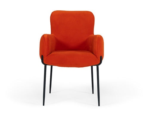 Modrest Frisco Mid Century Orange Velvet dining Chair By VIG Furniture