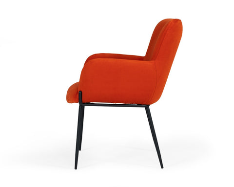 Modrest Frisco Mid Century Orange Velvet dining Chair By VIG Furniture