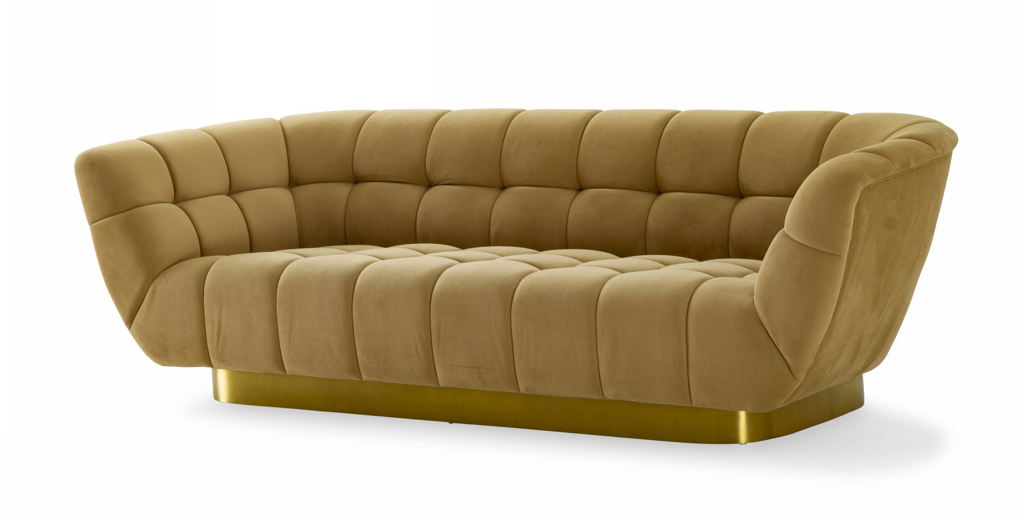 Divani Casa Granby Glam Mustard And Gold Fabric Sofa Model VGODZW-946