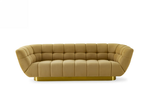Divani Casa Granby Glam Mustard And Gold Fabric Sofa Model VGODZW-946