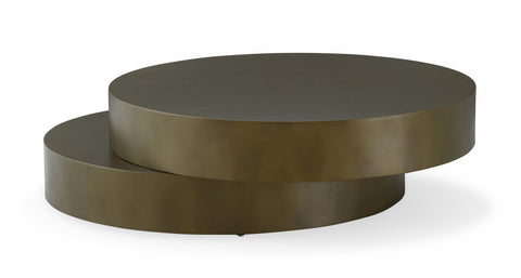 Modrest Grayson Glam Brushed Bronze Metallic Coffee Table Model VGODLZ-218C