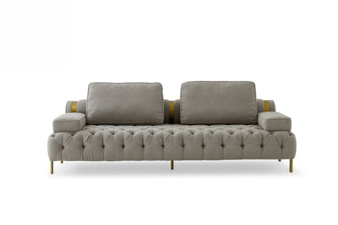 Divani Casa Ladera Glam Grey And Gold Fabric Sofa Model VGODZW-9106