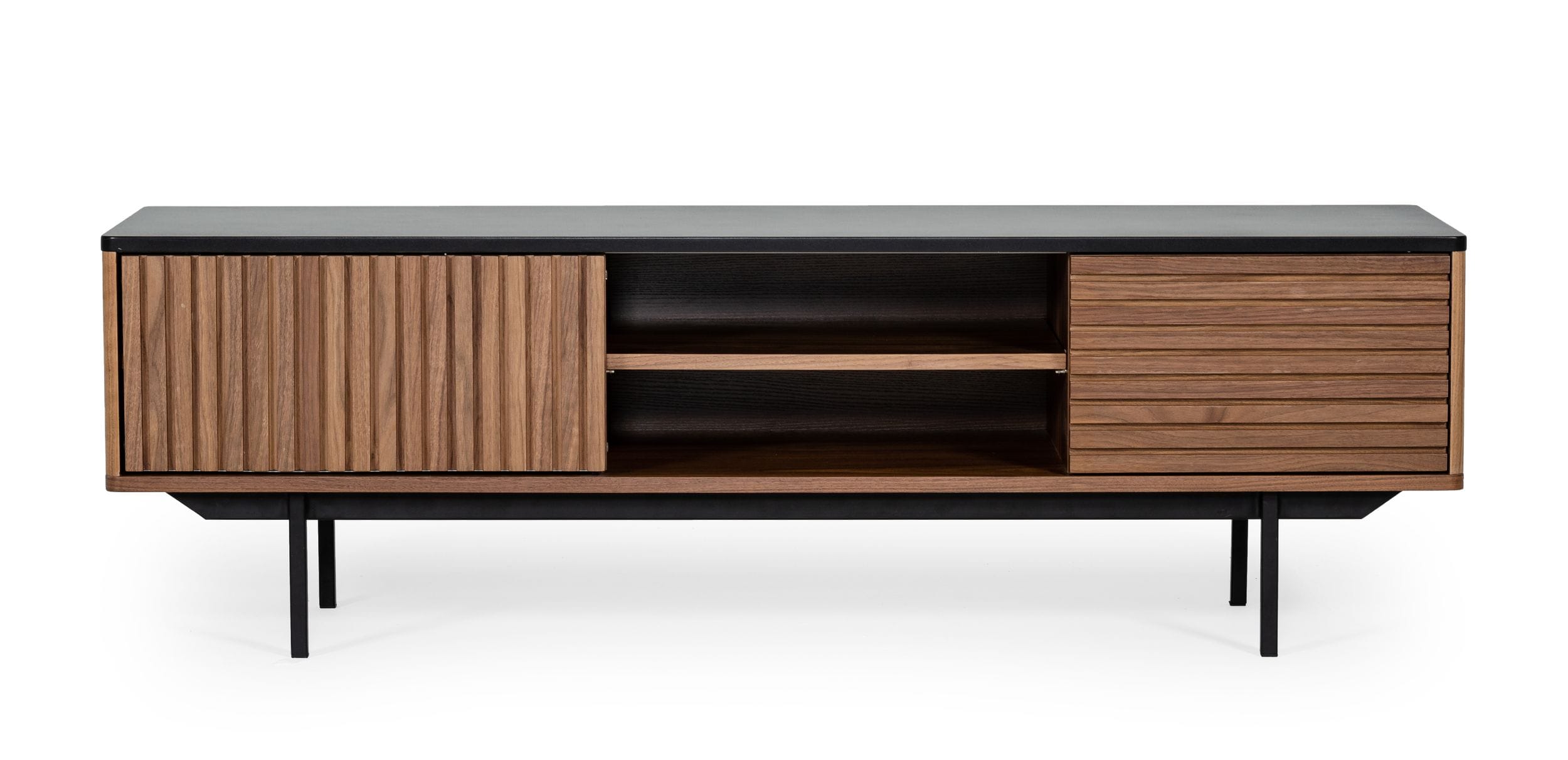 Modrest Maggie Modern Walnut And Grey Tv Stand Model VGDWJ9715