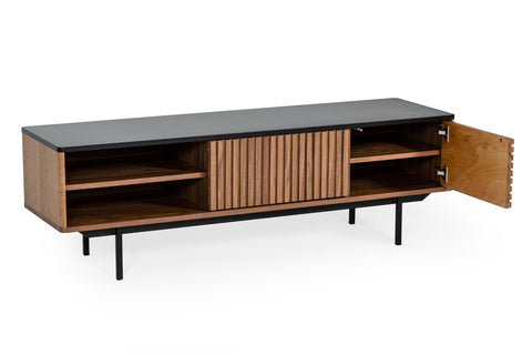 Modrest Maggie Modern Walnut And Grey Tv Stand Model VGDWJ9715