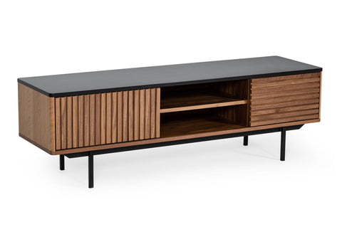 Modrest Maggie Modern Walnut And Grey Tv Stand Model VGDWJ9715