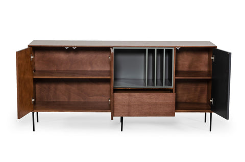 Modrest Ackley Modern Walnut, Grey and Charcoal Buffet By VIG Furniture