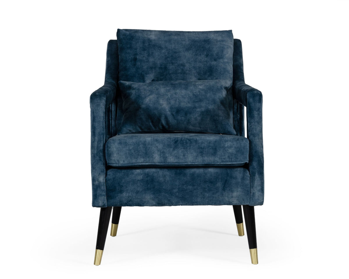 Divani Casa Doherty Mid Century Blue Accent Chair Model VGHK-F4008-20