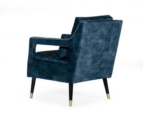 Divani Casa Doherty Mid Century Blue Accent Chair Model VGHK-F4008-20