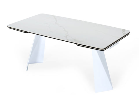Modrest Encanto Modern White Ceramic Dining Table Model VGNS8762-DT