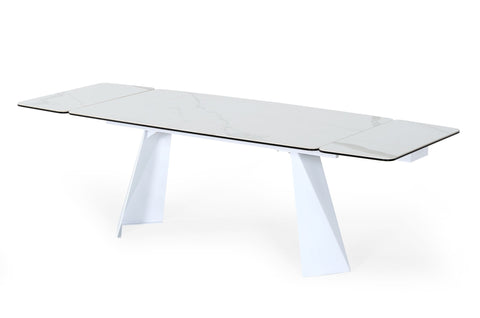 Modrest Encanto Modern White Ceramic Dining Table Model VGNS8762-DT