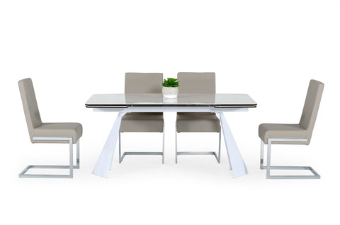 Modrest Encanto Modern White Ceramic Dining Table Model VGNS8762-DT