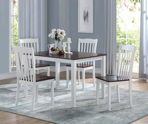Green Leigh White & Walnut Side Chair Model 77077 By ACME Furniture
