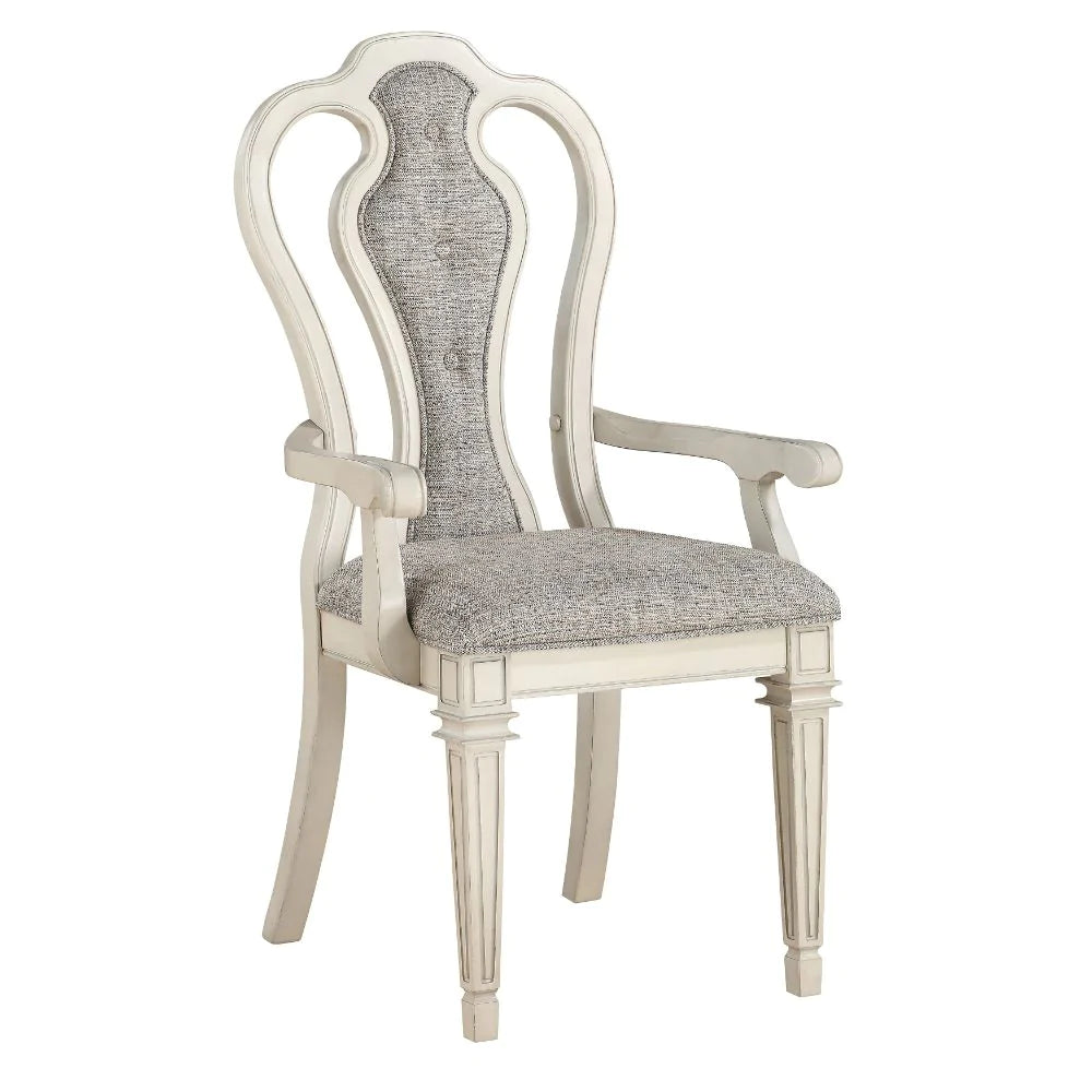 Kayley Linen & Antique White Chair Model 77138 By ACME Furniture
