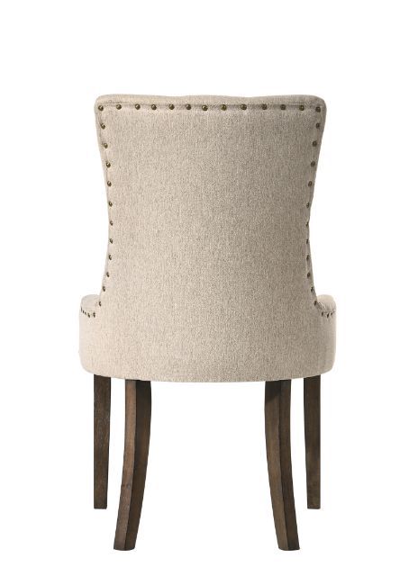 Farren Beige Fabric & Espresso Finish Side Chair Model 77172 By ACME Furniture