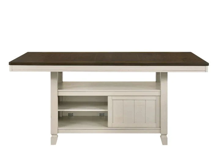 Tasnim Oak & Antique White Finish Counter Height Table Model 77180 By ACME Furniture