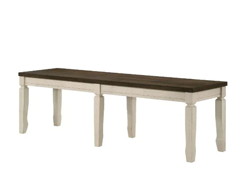 Fedele Weathered Oak & Cream Finish Bench Model 77193 By ACME Furniture