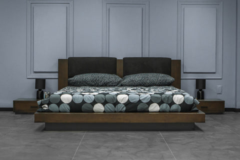 Nova Domus Fantasia Contemporary Dark Walnut And Dark Grey Bed Model VGWDHL-W01-01-BED