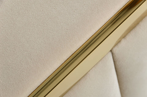 Divani Casa Mobray Glam Beige And Gold Fabric Sofa  Model VGUIMY524