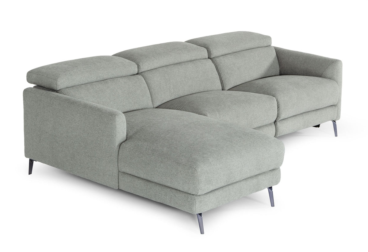 Divani Casa Lupita Modern Grey Fabric Left Facing Sectional Sofa Model VGKMKM.5000-LF