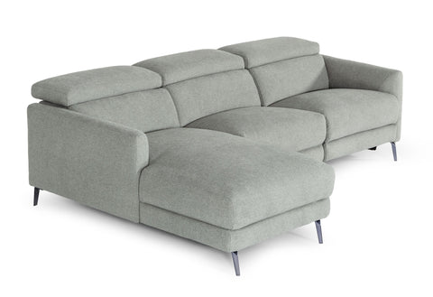 Divani Casa Lupita Modern Grey Fabric Left Facing Sectional Sofa Model VGKMKM.5000-LF