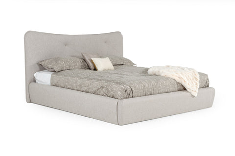 Modrest Alessia Eastern King Italian Modern Light Grey Upholstered Bed Model VGACALESSIA-BED-EK