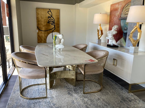 Modrest Linda Modern Beige Velvet And Gold Dining Chair Model VGZA-Y429-BEI-DC