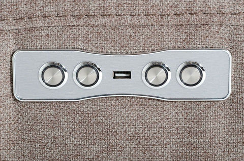 Divani Casa Lloyd Modern Light Brownfabric Sectional With Three Recliners Model VGKMKM.510H-SECT