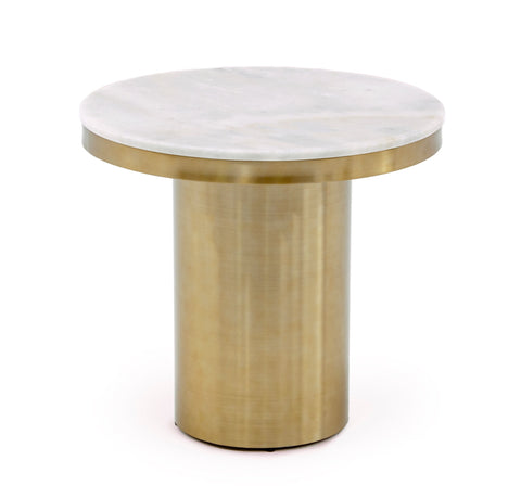 Modrest Rocky Glam White & Gold End Table Model VGGMM-ET-1360A