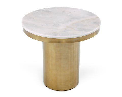 Modrest Rocky Glam White & Gold End Table Model VGGMM-ET-1360A