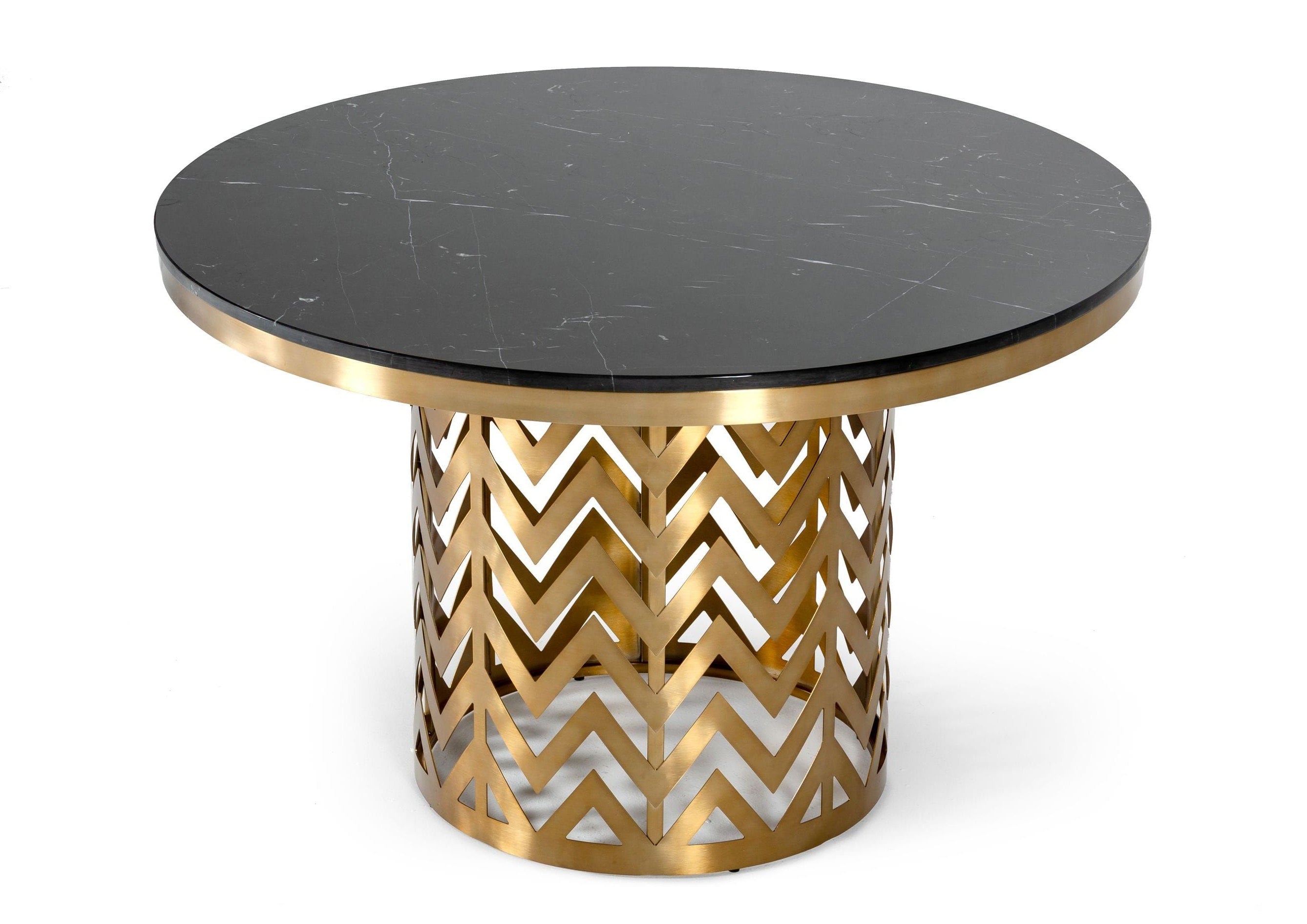 Modrest Kowal Glam Black Marble Dining Table Model VGGMM-DT-1426