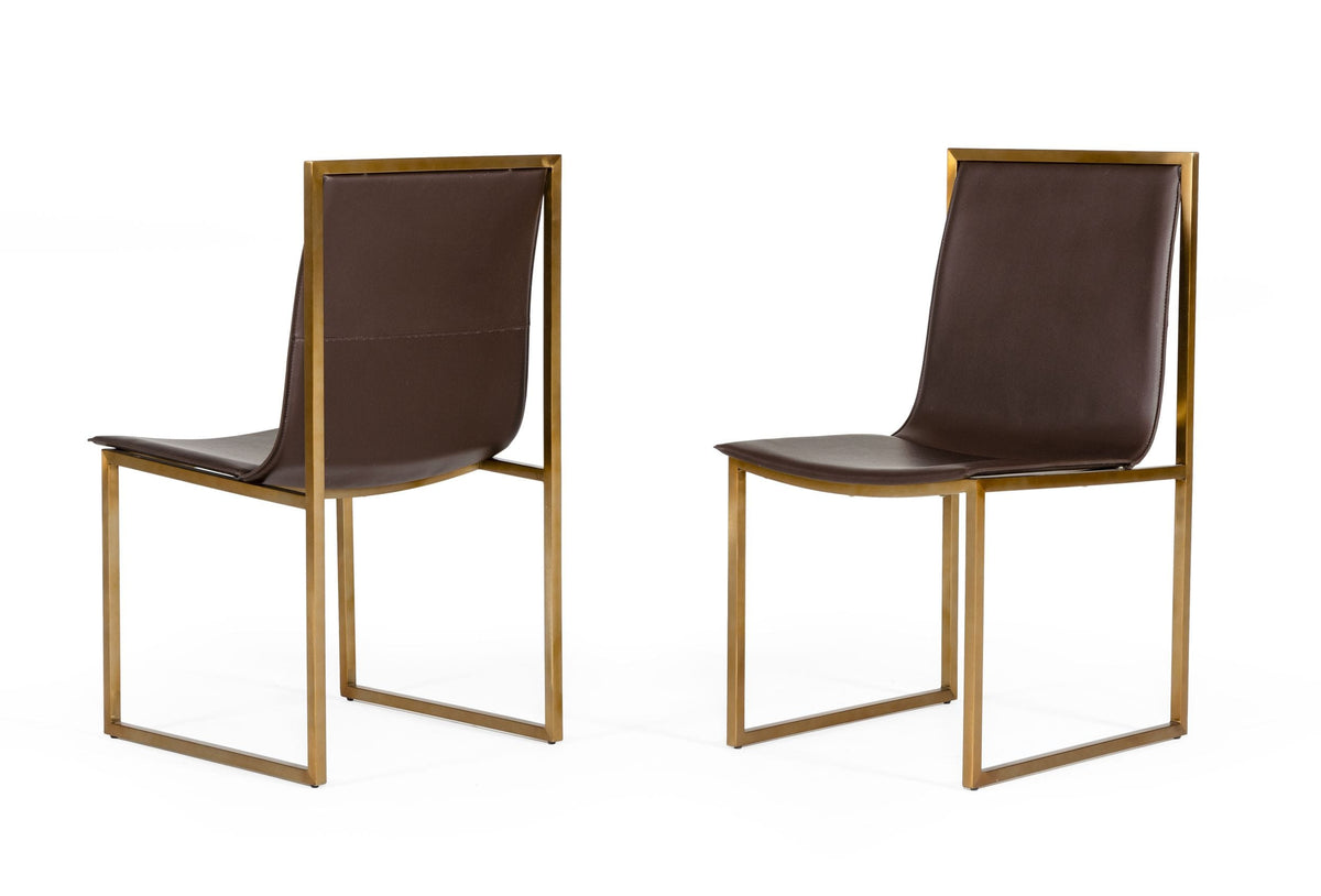 Modrest Dalton Modern Brown Leatherette Dining Chair ( (Set of 2) ) By VIG Furniture