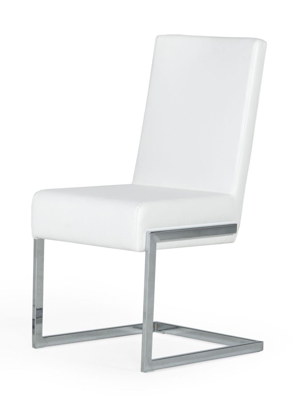 Modrest Batavia Modern White & Stainless Steel Dining Chair (Set Of 2) Model VGEWF3131BK-WHT