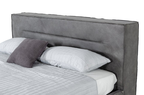 Lamod Italia Hollywood Italian Contemporary Grey Leather Bed Model VGDDHOLLYWOOD-EK