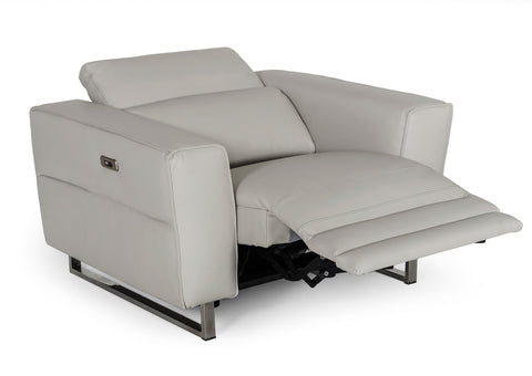 Accenti Italia Lucca Italian Modern Grey Armchair With Electric Recliner Model VGDDLUCCA-GREY-CH
