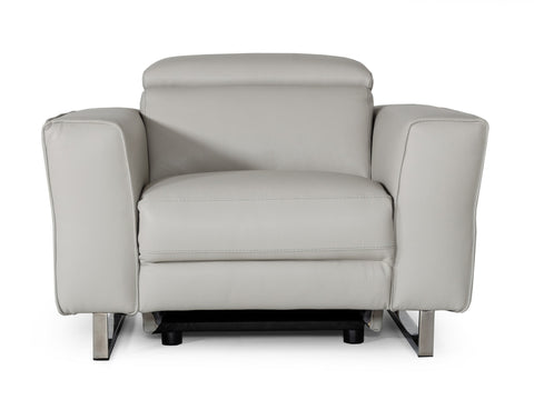 Accenti Italia Lucca Italian Modern Grey Armchair With Electric Recliner Model VGDDLUCCA-GREY-CH