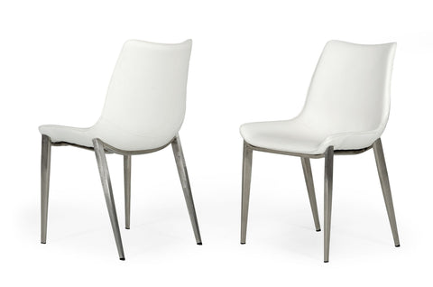 Modrest Frasier Modern White Eco Leather Dining Chair (Set of 2) By VIG Furniture