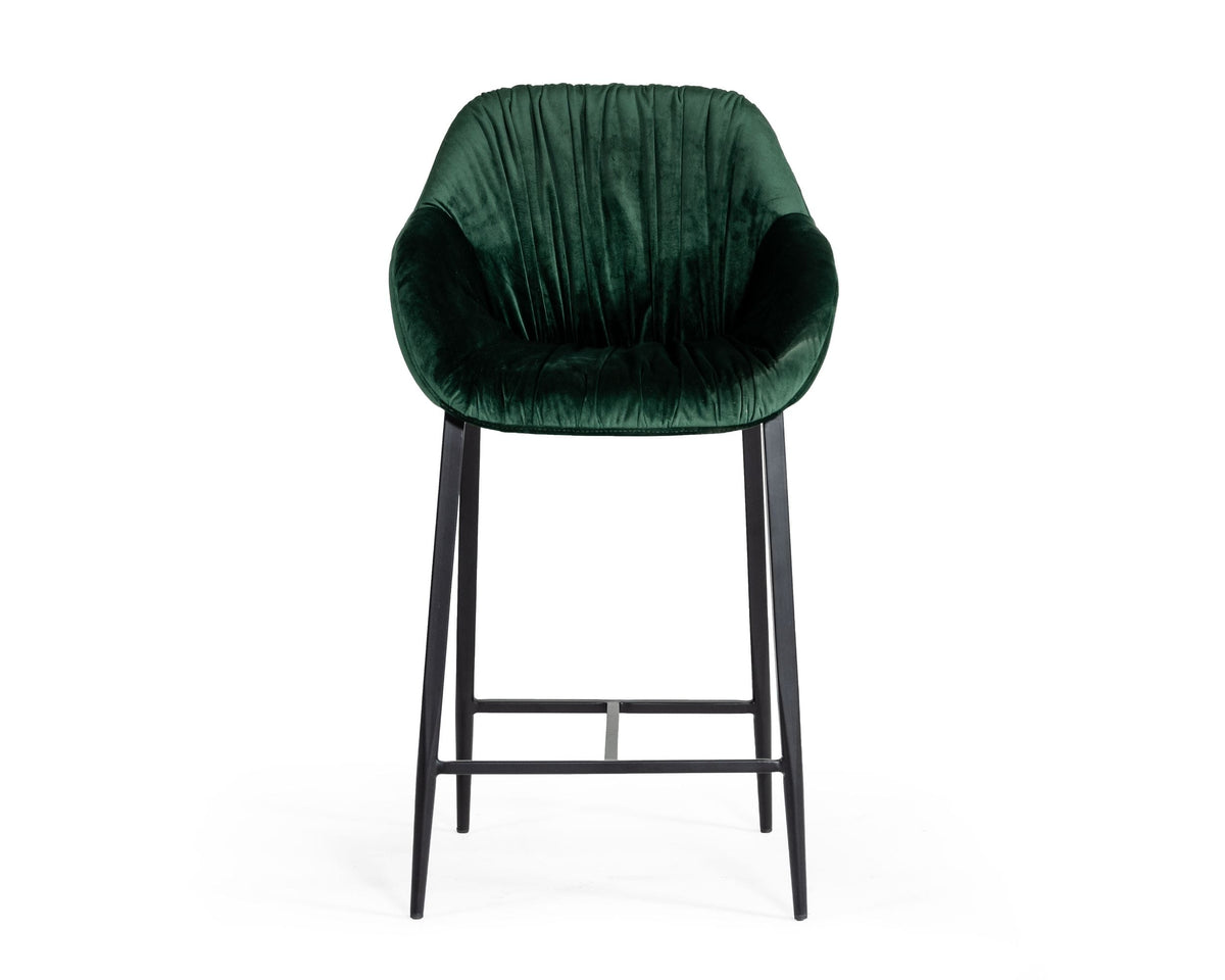 Modrest Katrina Modern Green Fabric Bar Stool Model VGEUMC-9389CH-BS
