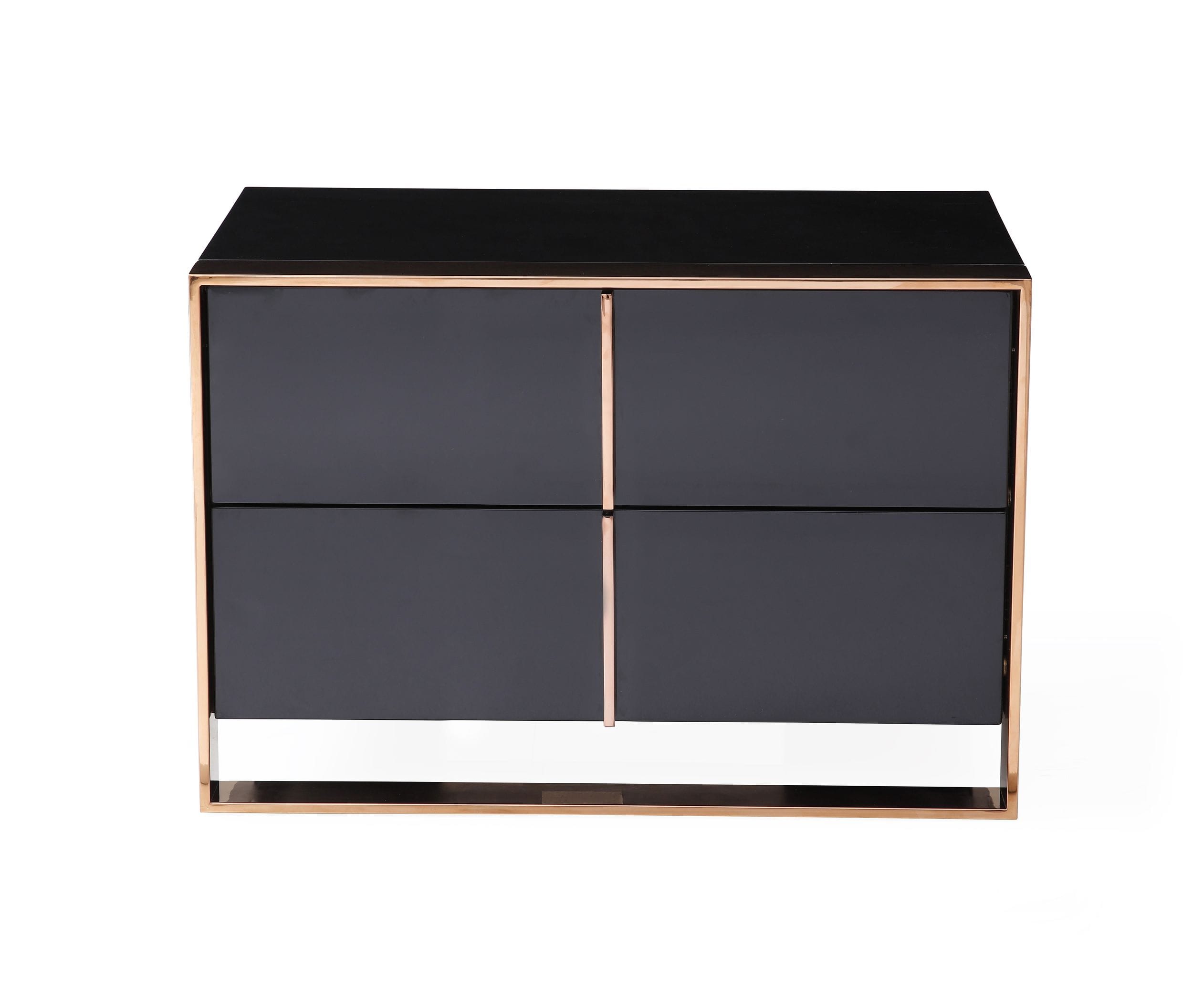Nova Domus Cartier Modern Black & Rosegold Nightstand Model VGVC-A002-N