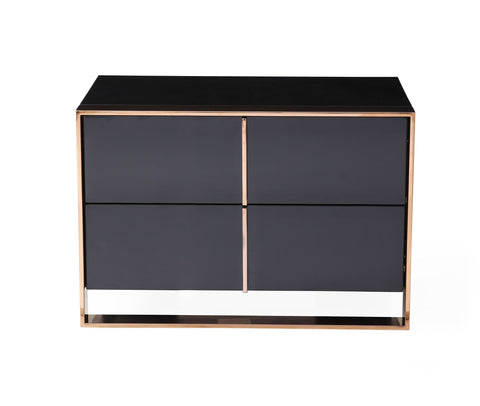 Nova Domus Cartier Modern Black & Rosegold Nightstand Model VGVC-A002-N