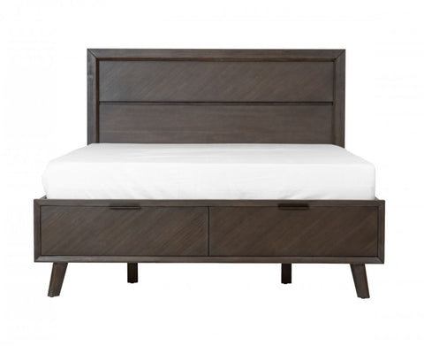 Modrest Roger Mid Century Acacia Bed Model VGWDROGER-BRN-BED