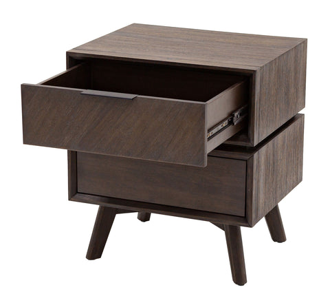 Modrest Roger Mid Century Acacia Nightstand Model VGWDSTHLUSNS2D-BRN-NS