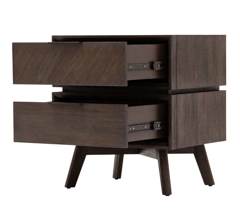 Modrest Roger Mid Century Acacia Nightstand Model VGWDSTHLUSNS2D-BRN-NS