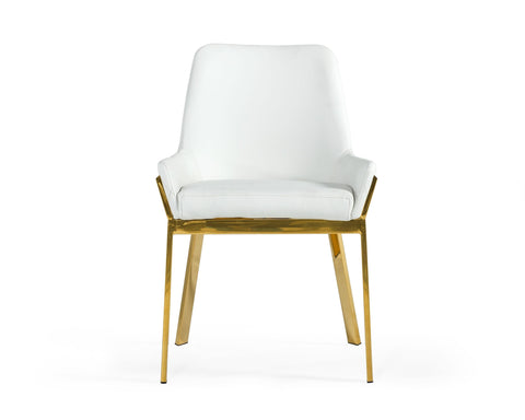 Modrest Ganon Modern White & Gold Dining Chair By VIG Furniture