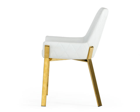 Modrest Ganon Modern White & Gold Dining Chair By VIG Furniture